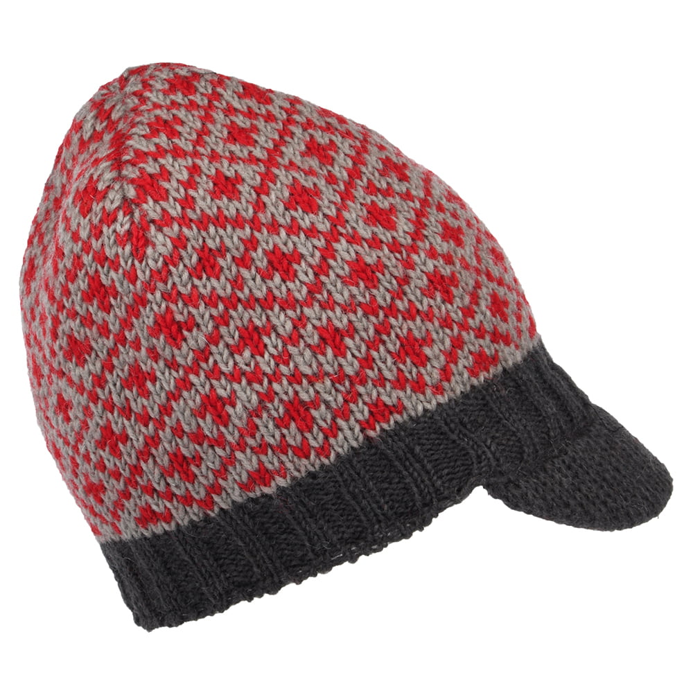 Bonnet à Visière à Motifs rouge KUSAN