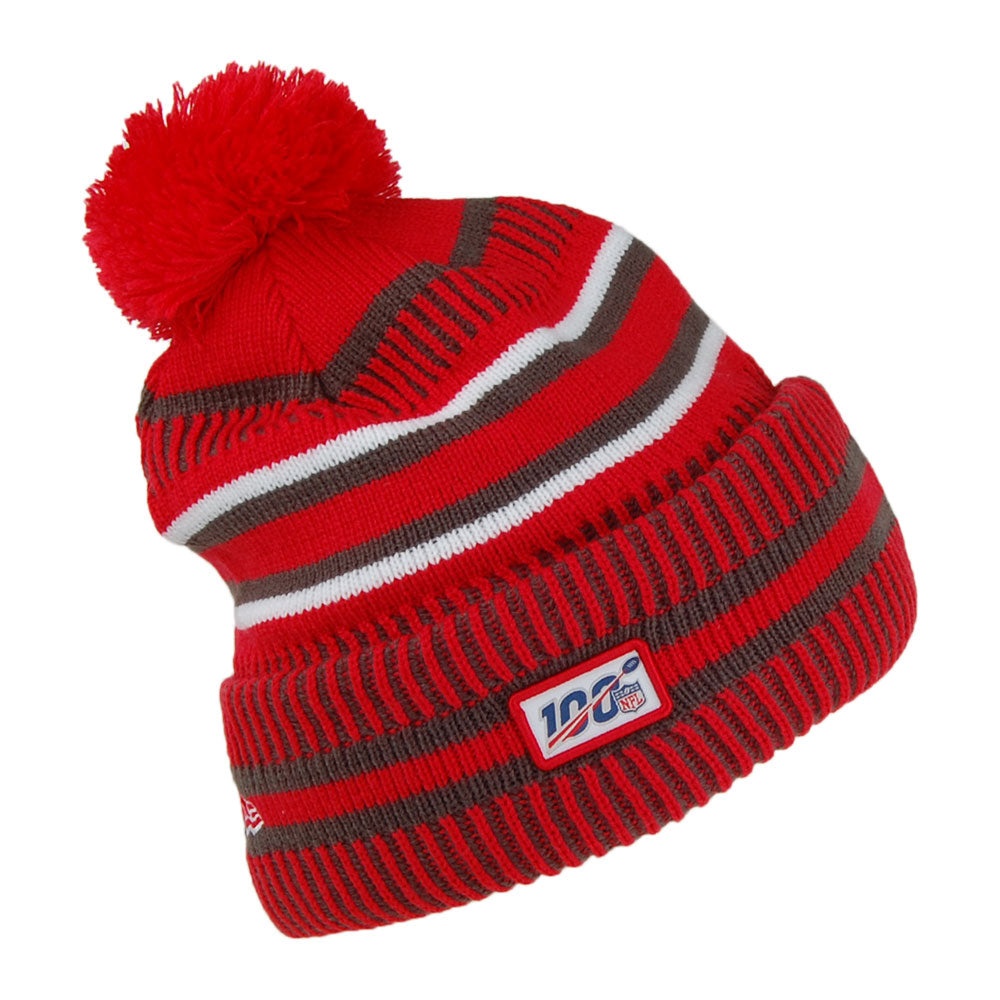 Bonnet à Pompon NFL On Field Knit Tampa Bay Buccaneers rouge-gris NEW ERA