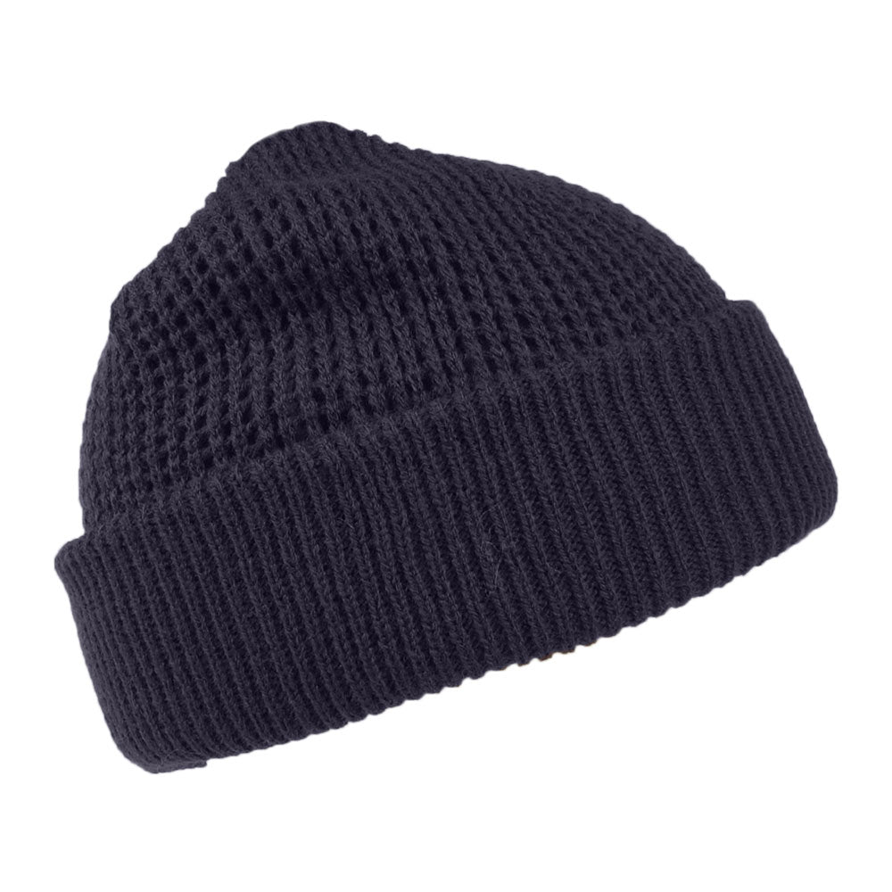 Bonnet à Revers Maille Gaufrée Adas bleu marine BARTS