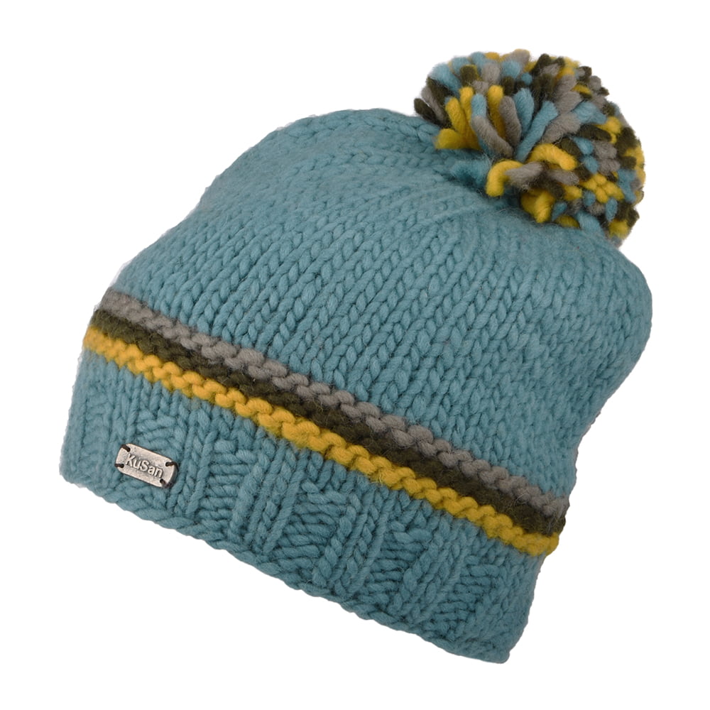 Bonnet à Pompon Multi aqua KUSAN