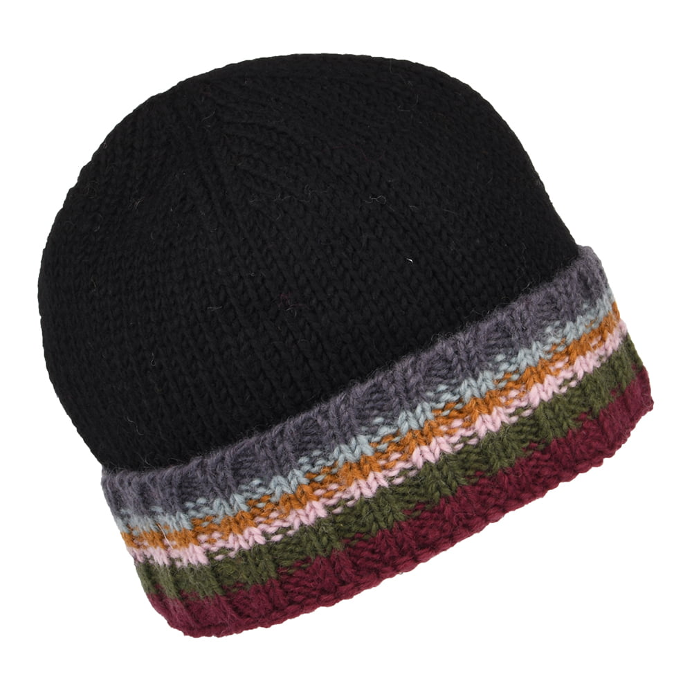 Bonnet Tricot à Revers noir KUSAN