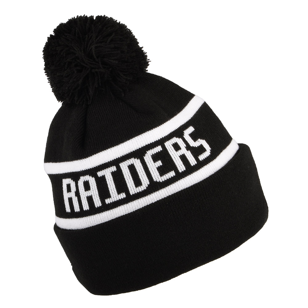 Bonnet à Pompon NFL Jake Cuff Las Vegas Raiders noir-blanc NEW ERA