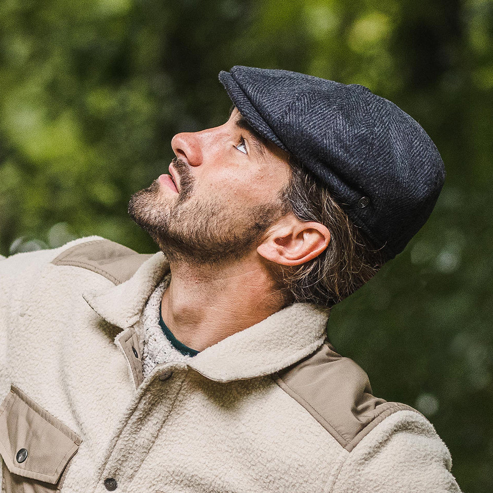 Casquette Gavroche à Chevrons anthracite JAXON & JAMES - VENTE EN GROS