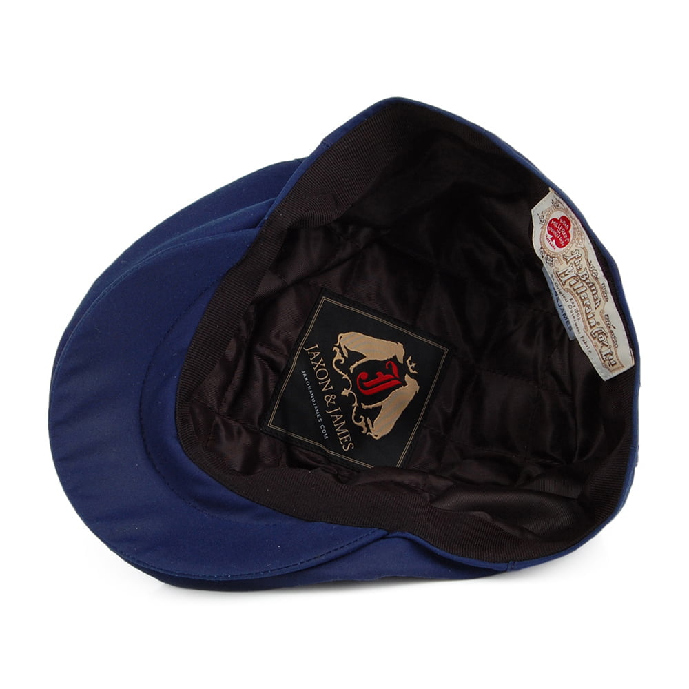 Casquette Plate en Coton Ciré British Millerain bleu marine JAXON & JAMES - VENTE EN GROS
