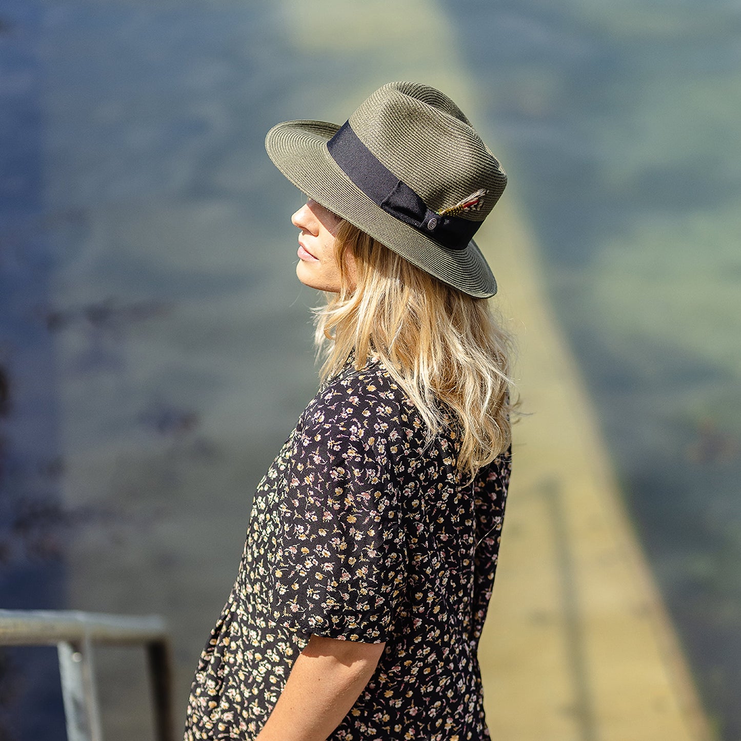 Chapeau Fedora Été en Paille Summer C- Crown olive JAXON & JAMES - VENTE EN GROS