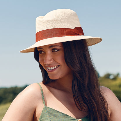 Chapeau Fedora Panama Florence naturel-rouille FAILSWORTH