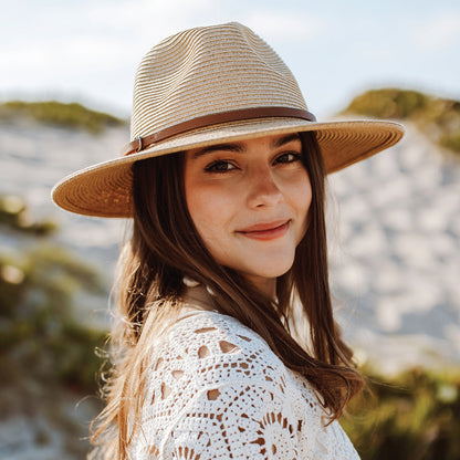 Chapeau Fedora Safari en Papier Tressé Sapo naturel-marron CAPPELLI