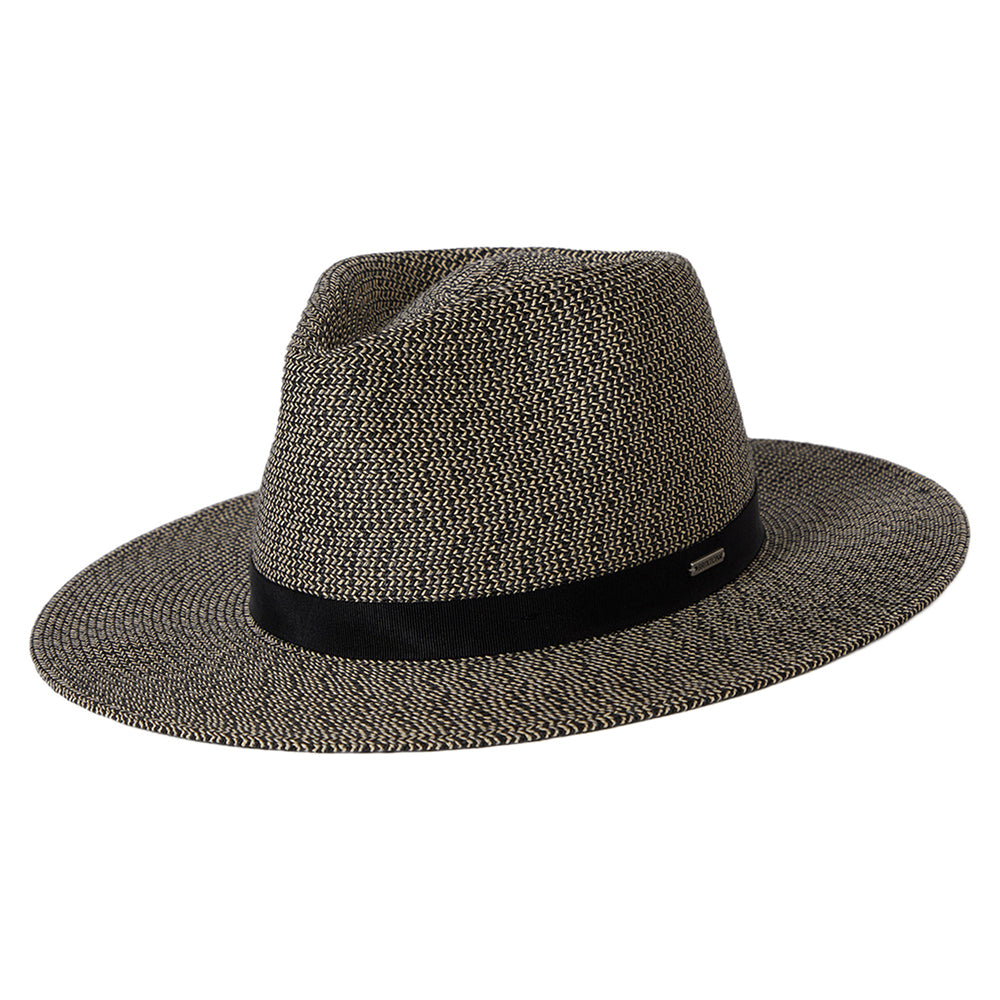 Chapeau Fedora en Paille Toyo Pliable Carolina noir-naturel BRIXTON