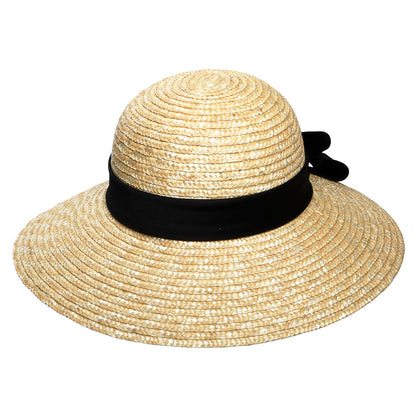 Chapeau Été Canotier en Paille Milan II naturel SUR LA TÊTE