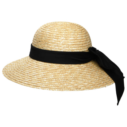 Chapeau Été Canotier en Paille Milan II naturel SUR LA TÊTE