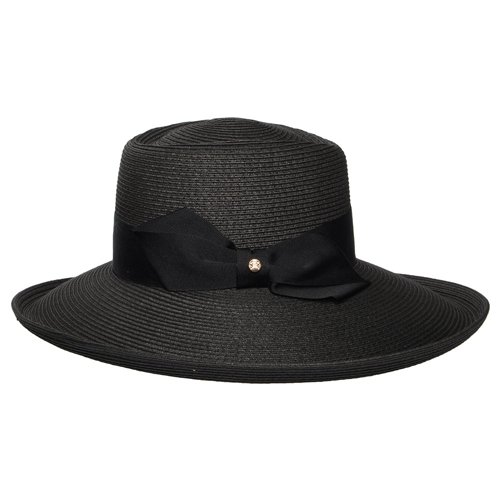 Chapeau Été en Paille avec Nœud Sissinghurst noir FAILSWORTH