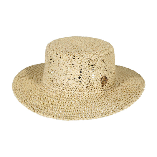 Chapeau Canotier en Paille Toyo Crochetée Fainte blé BARTS