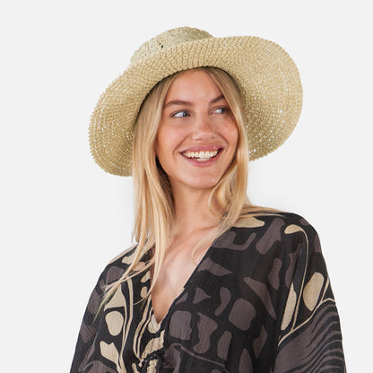 Chapeau Canotier en Paille Toyo Crochetée Fainte blé BARTS