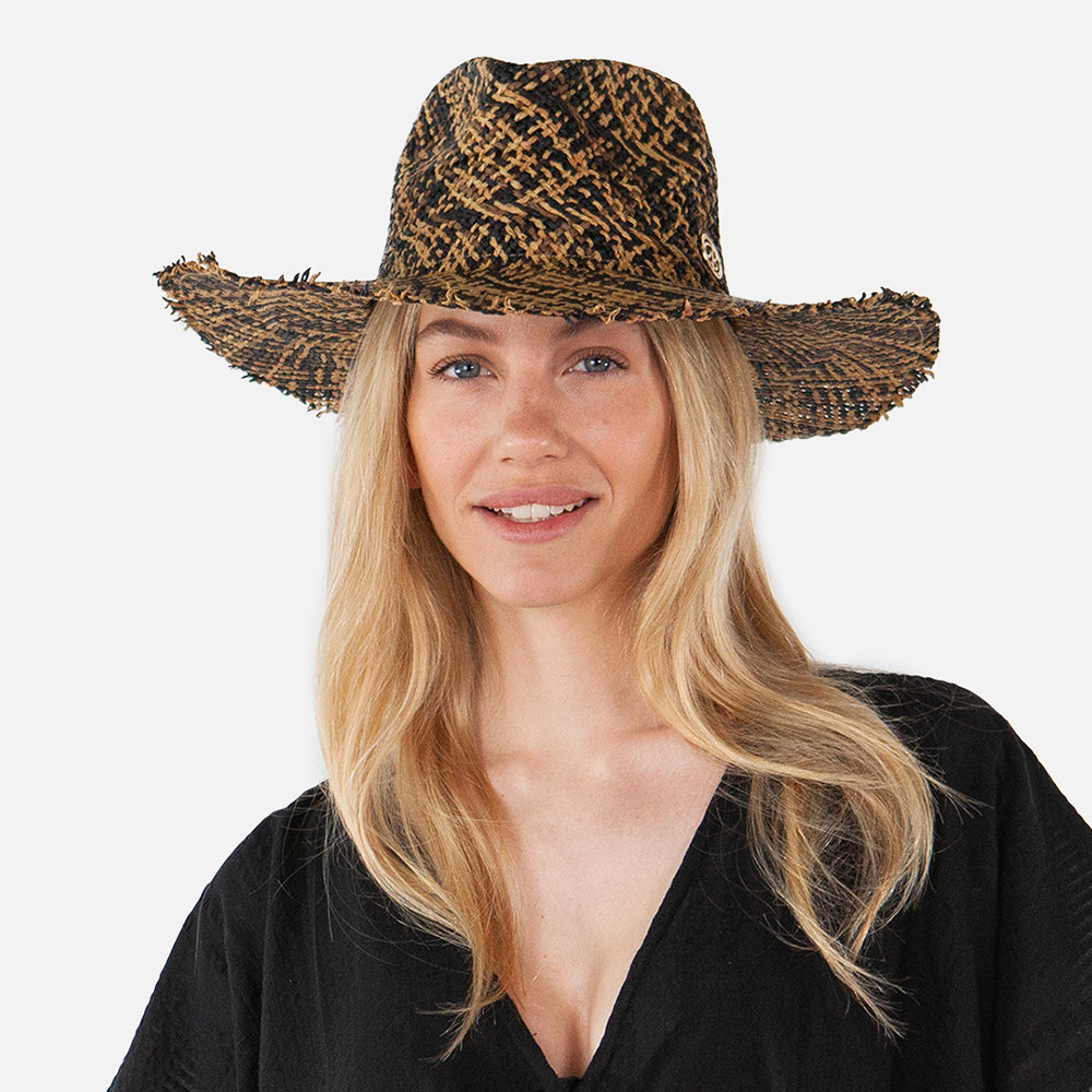 Chapeau Fedora en Paille Toyo Cozie marron-noir BARTS