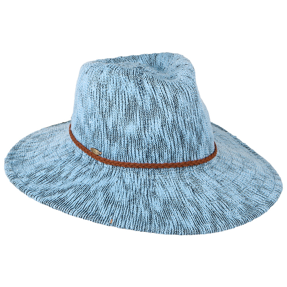 Chapeau Fedora Été Pliable Rhimes mélange de bleus SCALA
