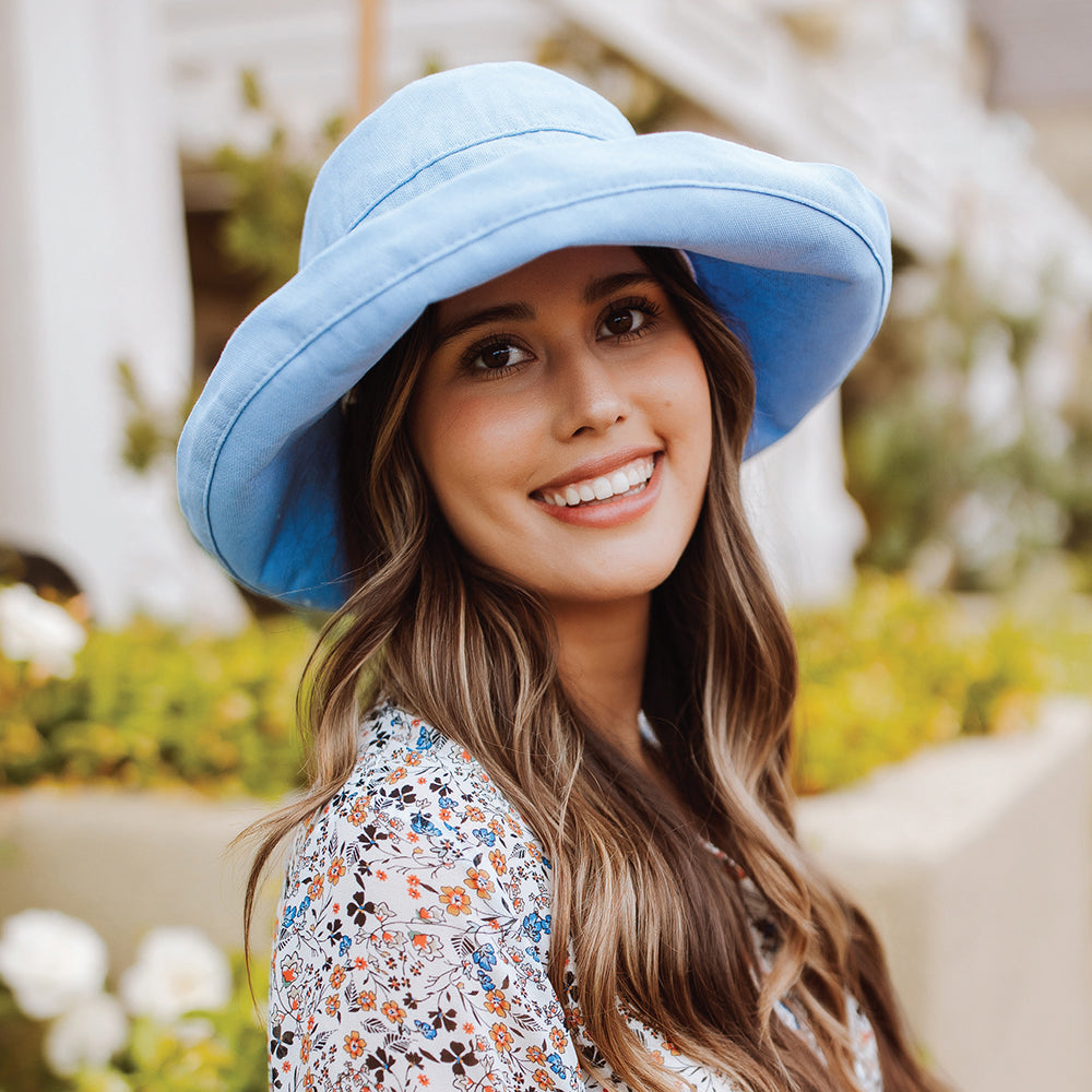 Chapeau Été Pliable Bari bleu moyen SCALA