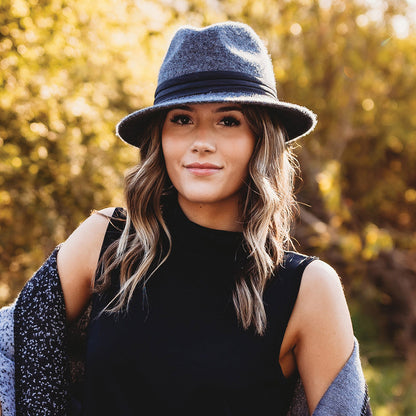 Chapeau Fedora Pliable en Angora Mélangé India anthracite SCALA