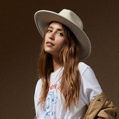 Chapeau Fedora Harper en Laine Feutrée crème-naturel BRIXTON
