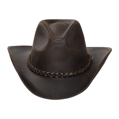 Chapeau de Cowboy en Cuir de Buffle chocolat JAXON & JAMES