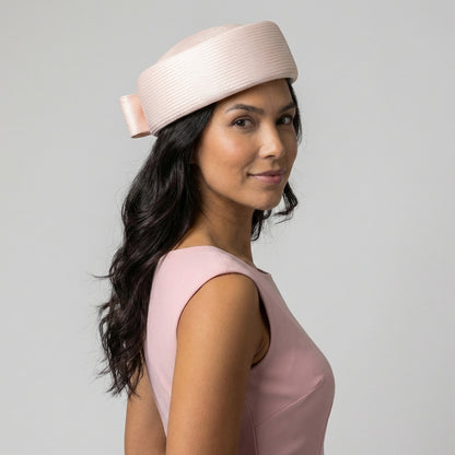 Chapeau Calot en Paille Jackie O rose WHITELEY
