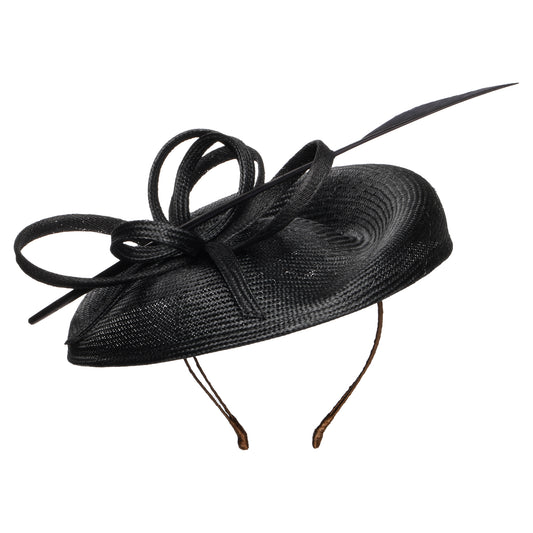 Chapeau Bibi Disque en Paille Bella noir WHITELEY