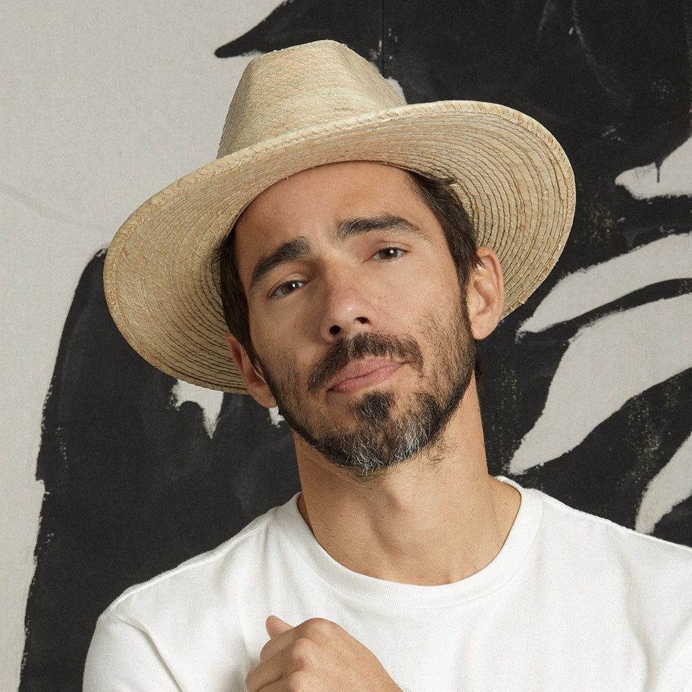 Chapeau Fedora en Paille Messer Western naturel BRIXTON