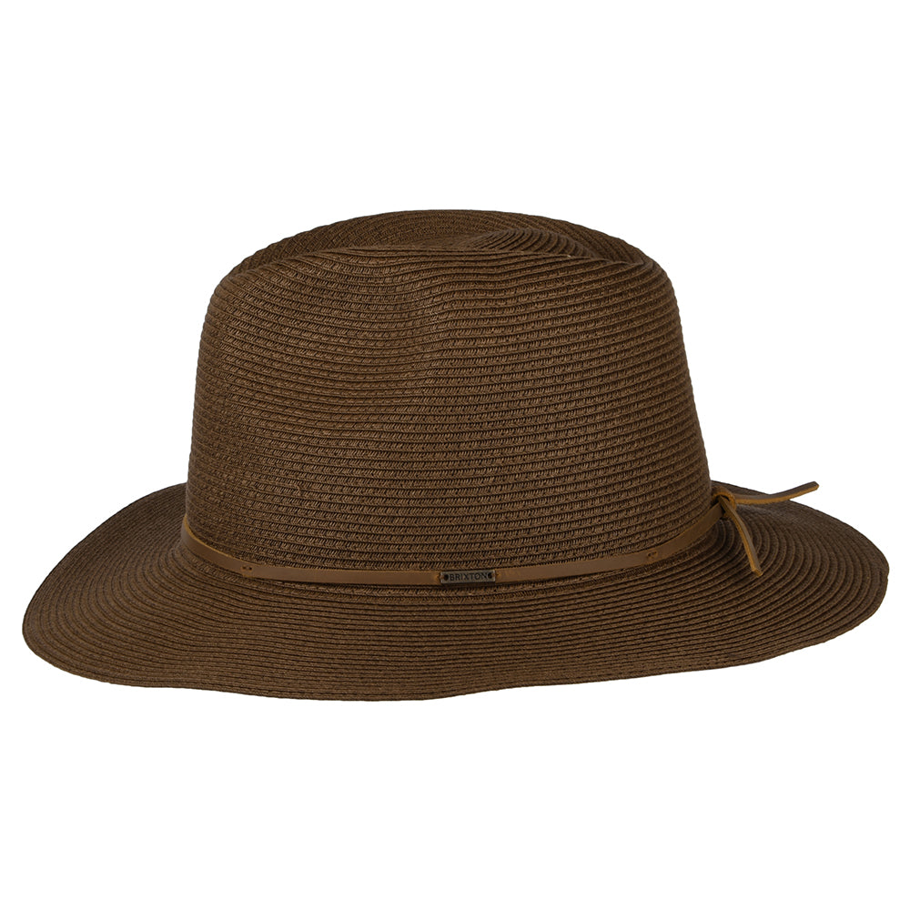 Chapeau Fedora en Paille Pliable Wesley marron BRIXTON