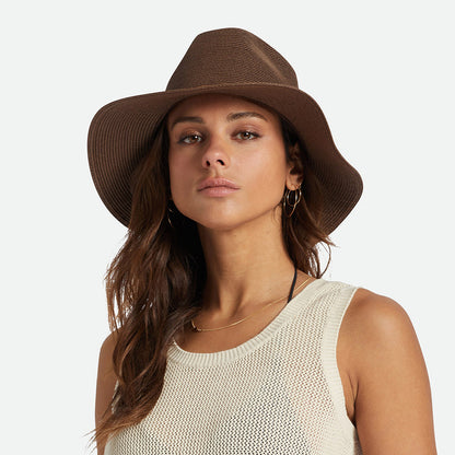 Chapeau Fedora en Paille Pliable Wesley marron BRIXTON