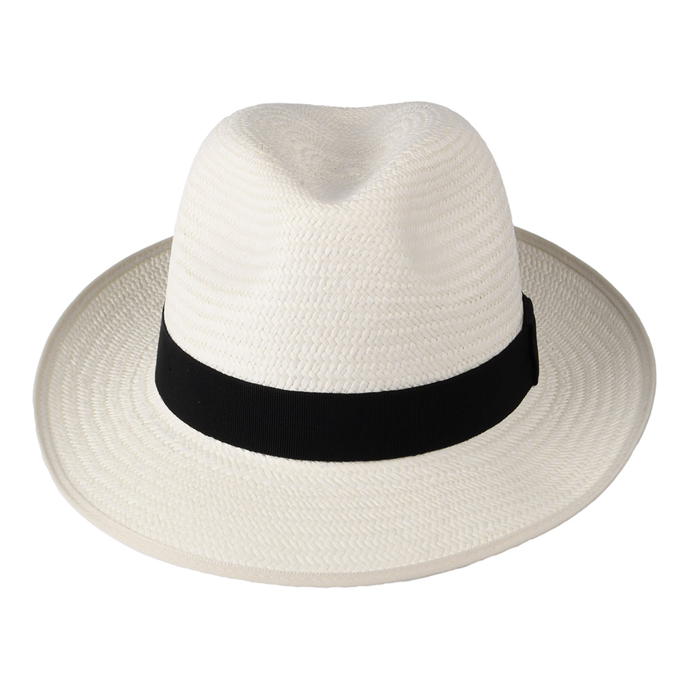 Chapeau Fedora Panama avec Bandeau noir Bexley décoloré CHRISTYS