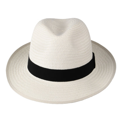 Chapeau Fedora Panama avec Bandeau noir Bexley décoloré CHRISTYS