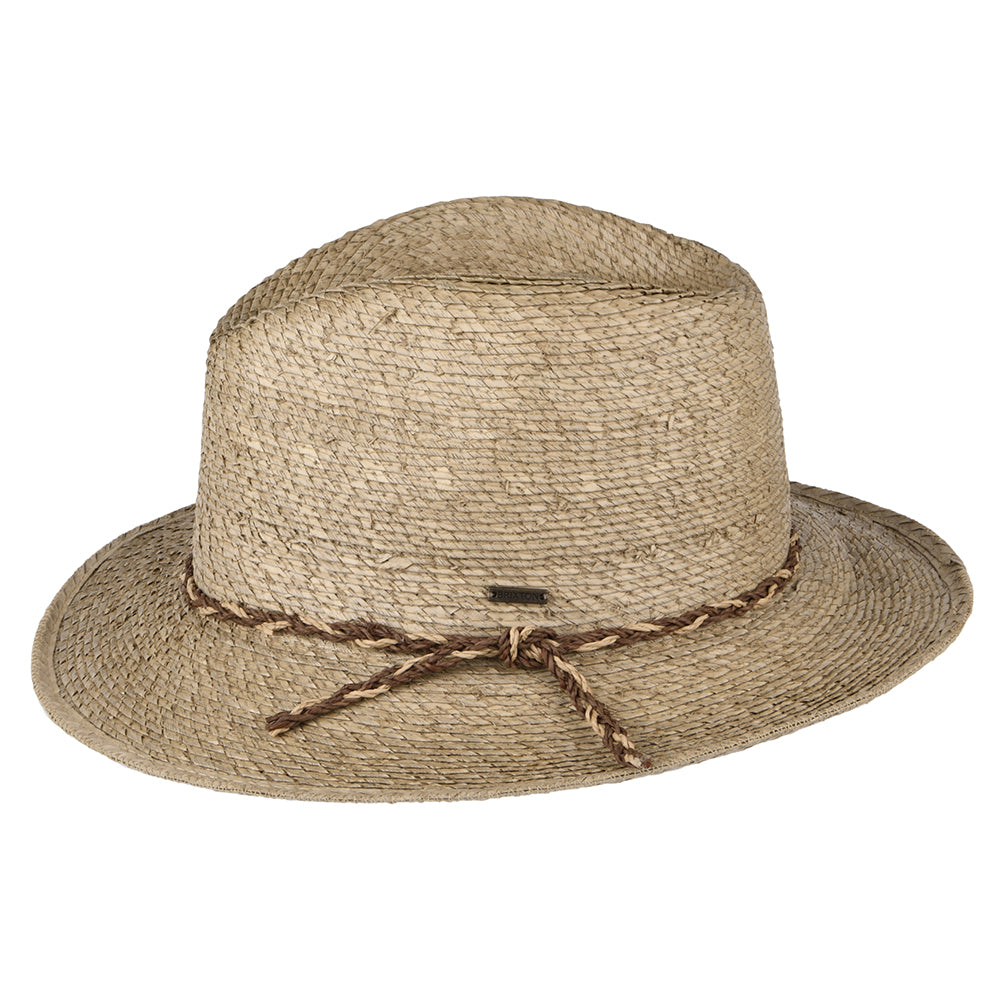 Chapeau Fedora en Paille Messer Western sable BRIXTON