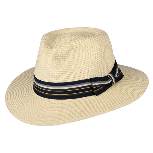 Chapeau Fedora Pliable avec Bandeau à Rayures Trent naturel DENTON