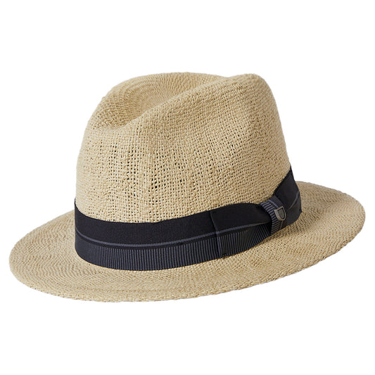Chapeau Fedora en Paille Toyo Roma naturel-noir BRIXTON
