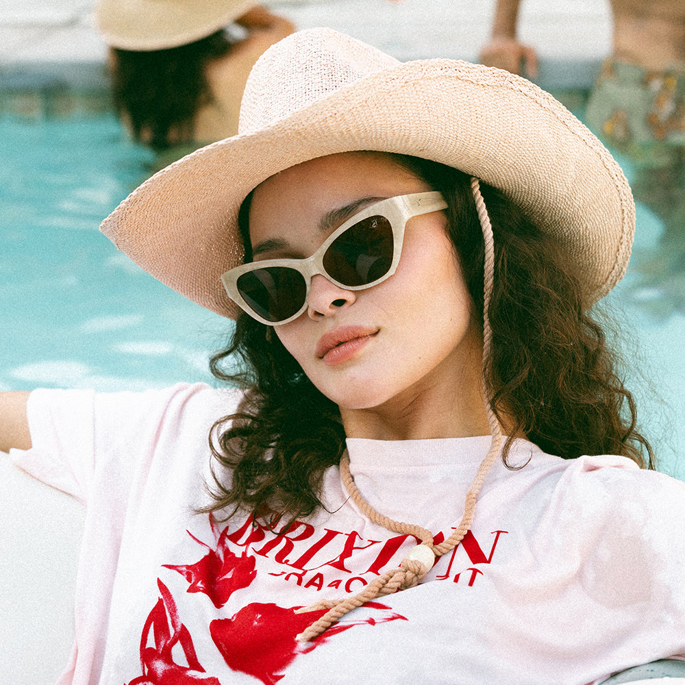 Chapeau de Cowboy en Paille Austin rose blush BRIXTON