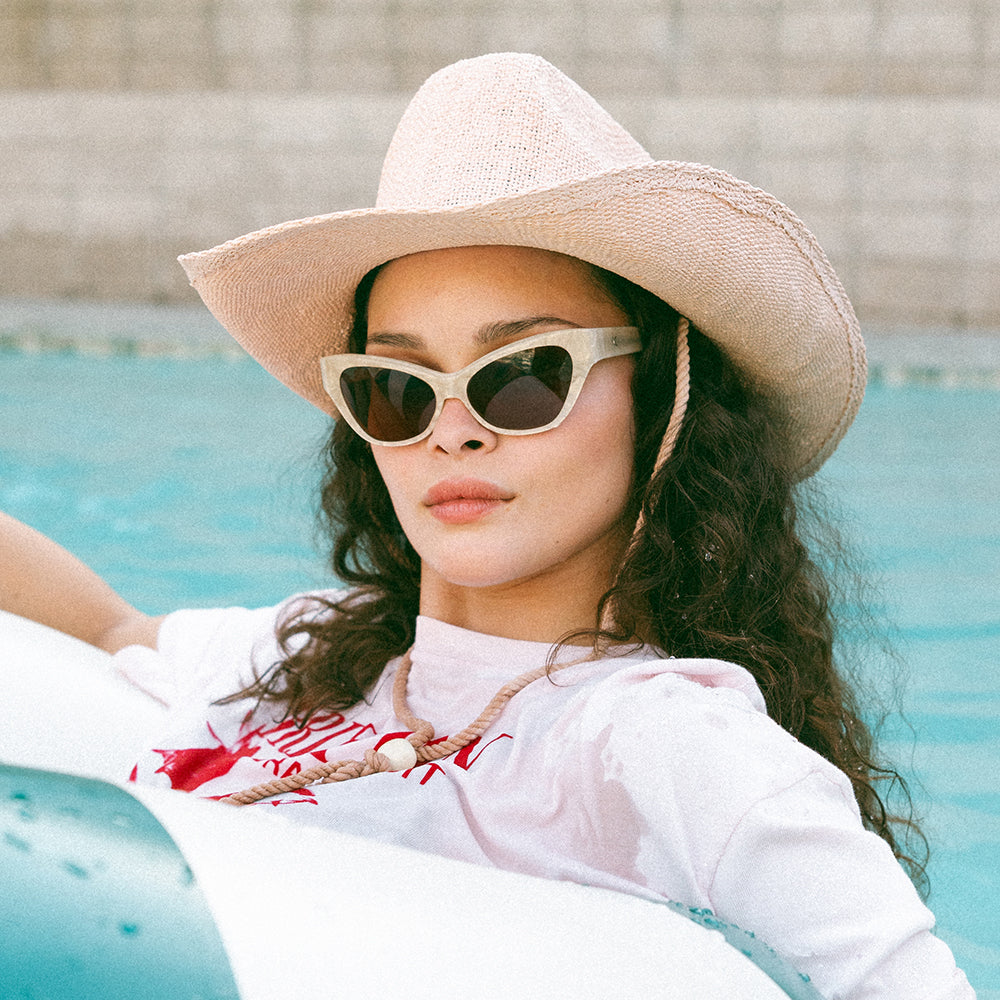 Chapeau de Cowboy en Paille Austin rose blush BRIXTON