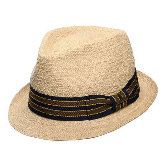Chapeau Trilby en Raphia avec Bandeau à Rayures naturel STETSON