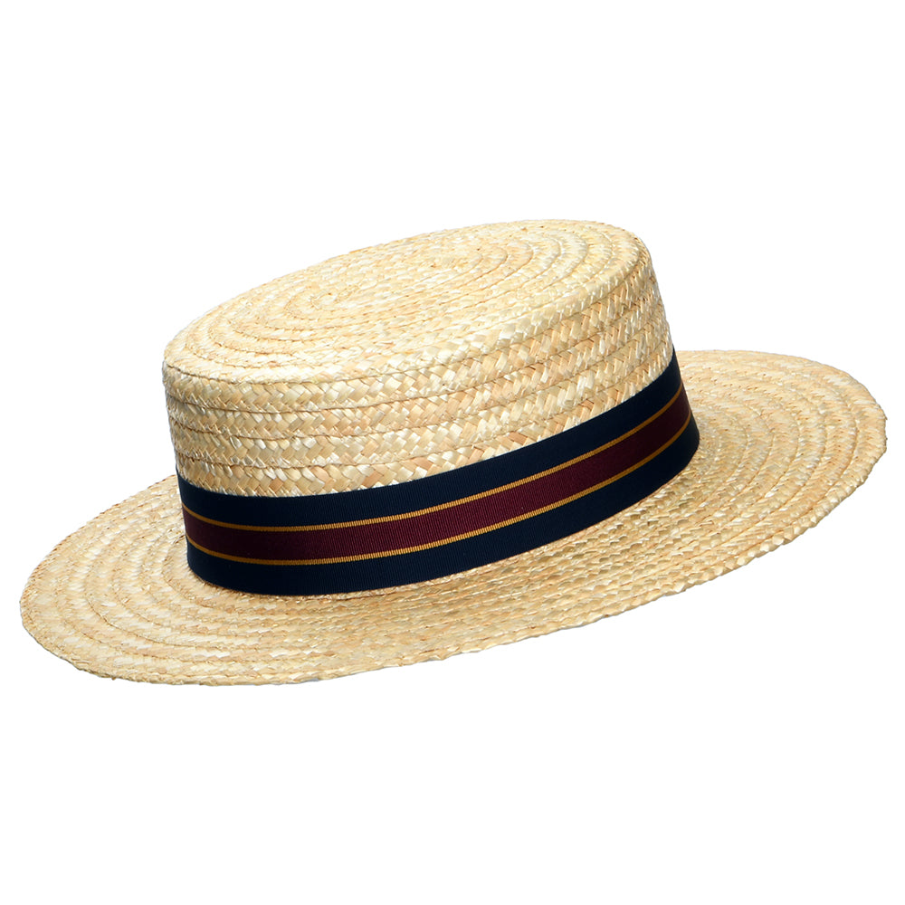 Chapeau Canotier avec Bandeau à Rayures naturel CHRISTYS