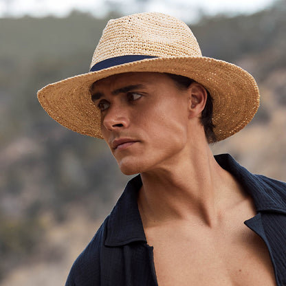 Chapeau Fedora en Raphia Crocheté Albury naturel BARTS