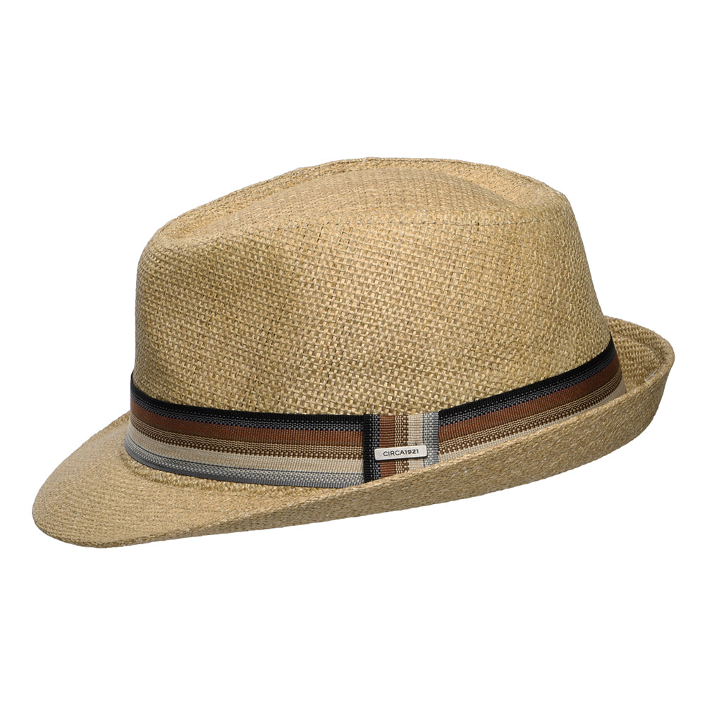 Chapeau Trilby en Paille Toyo Mate Monsoon naturel DORFMAN PACIFIC