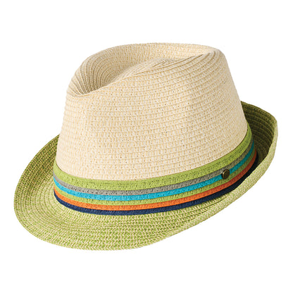 Chapeau Trilby en Paille Toyo Seville naturel-citron vert FAILSWORTH