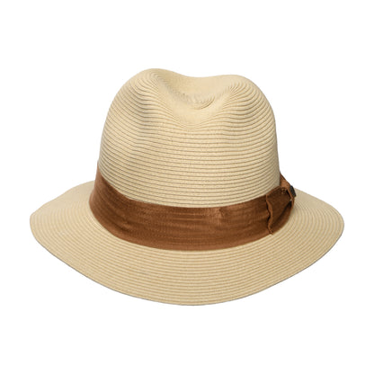 Chapeau Fedora en Paille Toyo Pliable Roma naturel-bronze BRIXTON