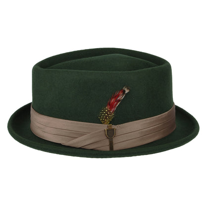 Chapeau Pork Pie en Laine Feutrée Stout mousse-bronze BRIXTON