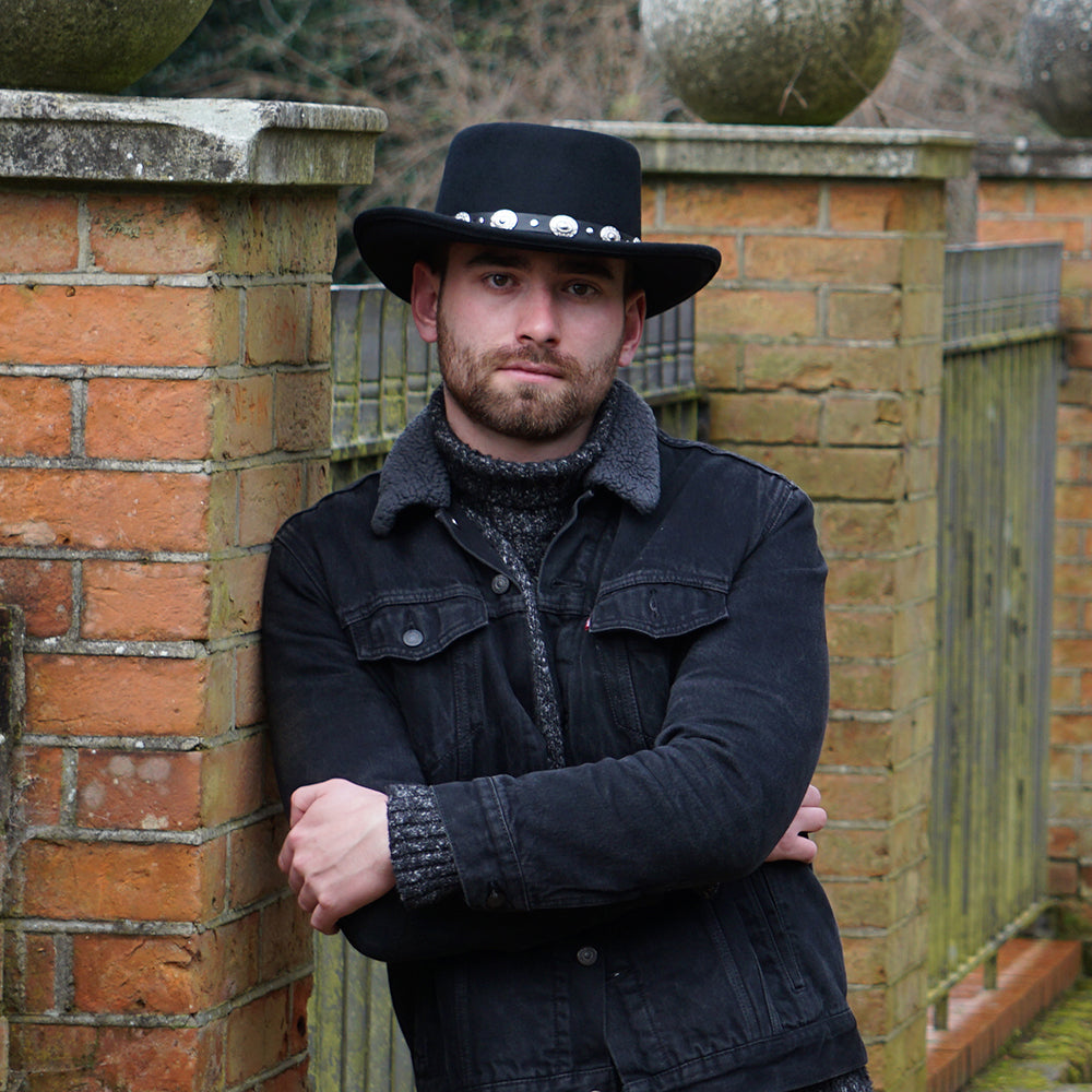 Chapeau Gambler en Laine Feutrée Crossfire noir JAXON & JAMES