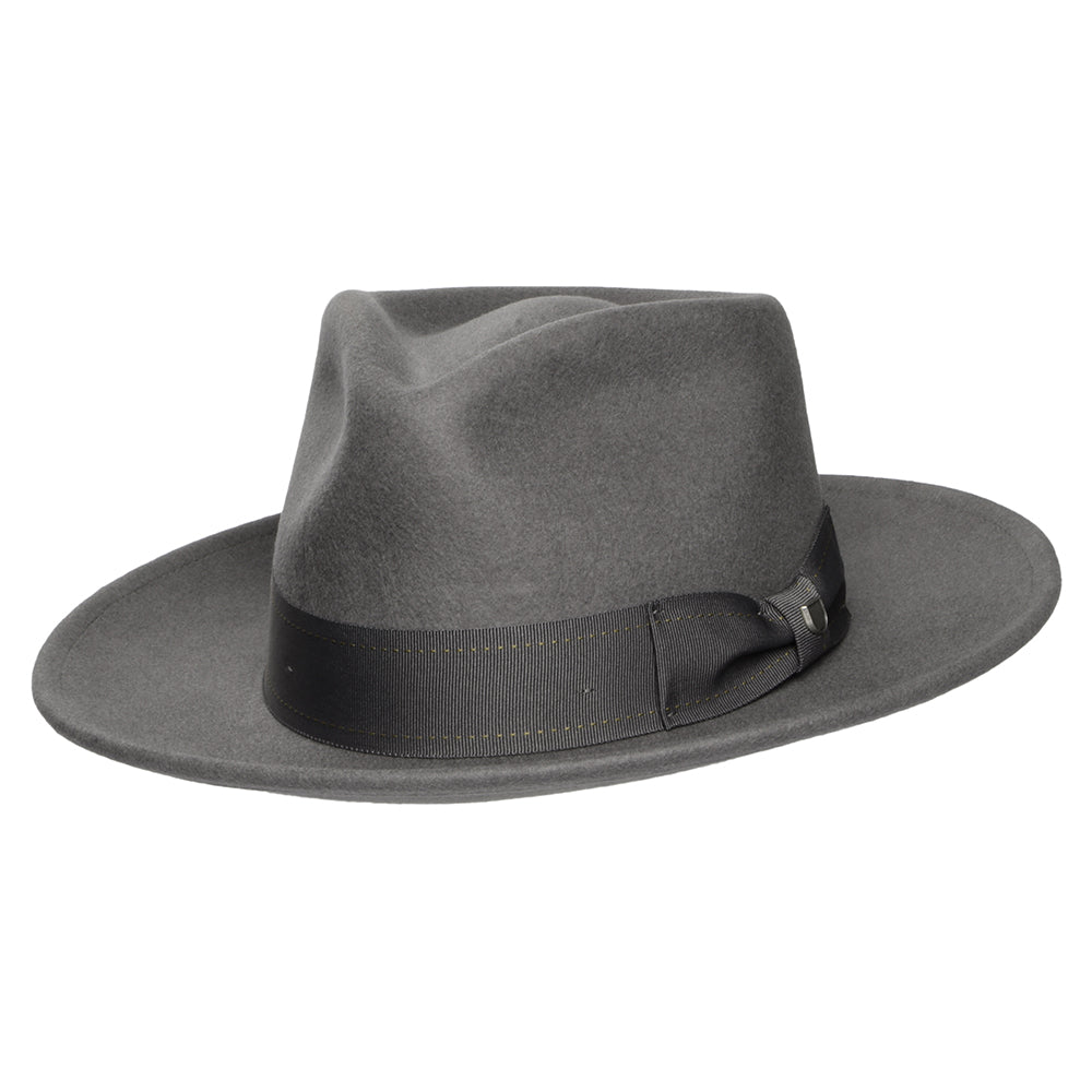 Chapeau Fedora en Laine Feutrée Convertabrim Swindle gris BRIXTON