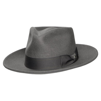 Chapeau Fedora en Laine Feutrée Convertabrim Swindle gris BRIXTON