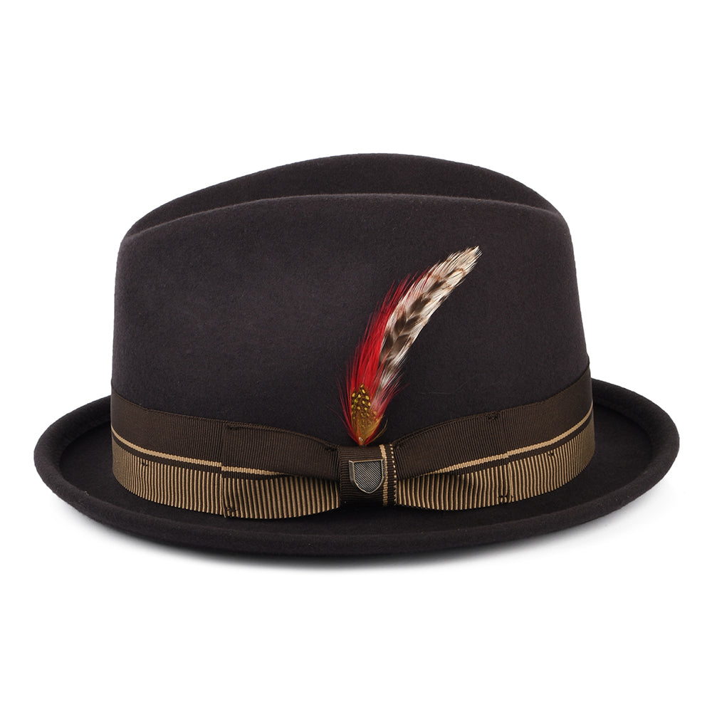 Chapeau Trilby en Laine Feutrée Gain 20ème Anniversaire chocolat BRIXTON