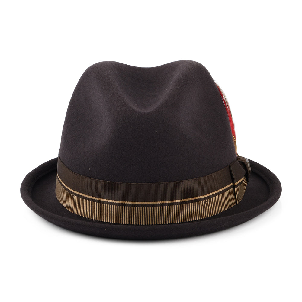 Chapeau Trilby en Laine Feutrée Gain 20ème Anniversaire chocolat BRIXTON