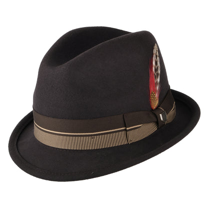 Chapeau Trilby en Laine Feutrée Gain 20ème Anniversaire chocolat BRIXTON