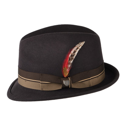 Chapeau Trilby en Laine Feutrée Gain 20ème Anniversaire chocolat BRIXTON