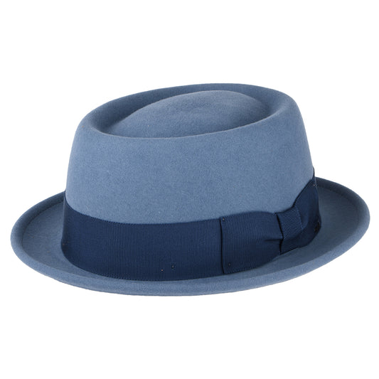 Chapeau Pork Pie en Laine Feutrée Déformable Hydrofuge Darron bleu moyen BAILEY